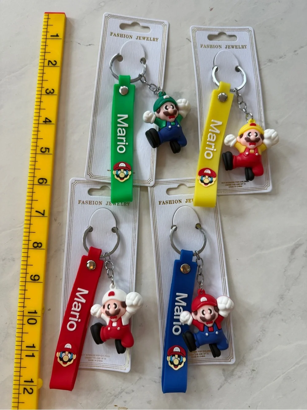 NWT Super Mario Bros 3D Keychain Lot – Set of 4 Collectible Keyrings